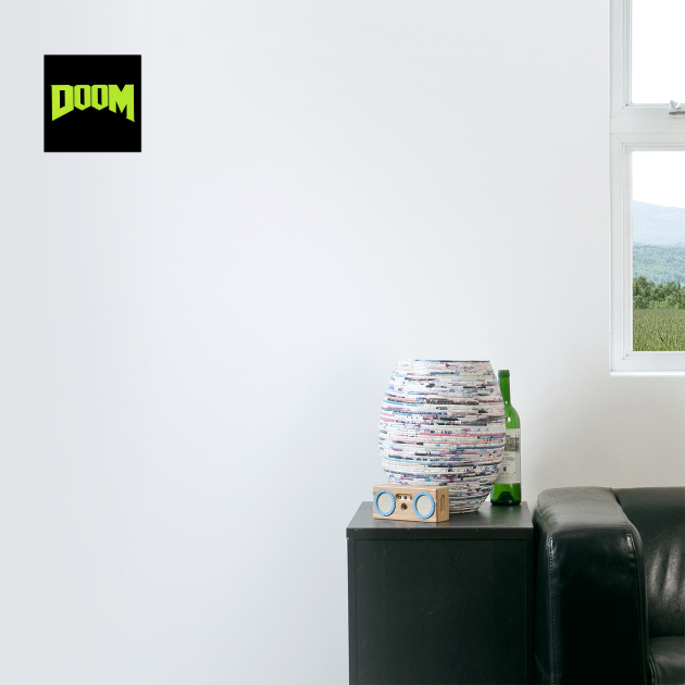 DOOM Classic Logo Neon Green Retro Gaming Graphic by James Bates